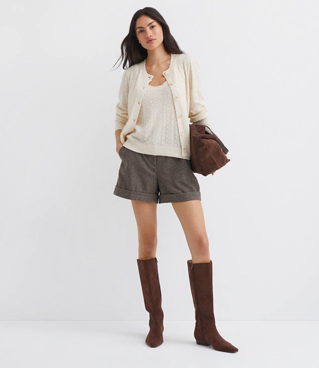 Cuffed Shorts in Wool Blend