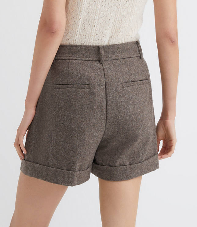 Cuffed Shorts Wool Blend
