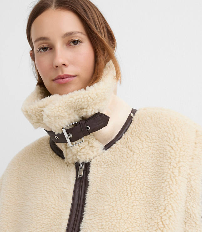 Crackle Faux Suede & Faux Shearling Pocket Vest