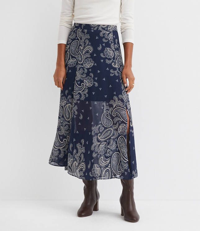 Paisley Chiffon Maxi Skirt