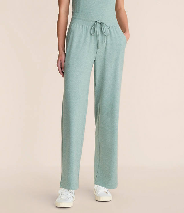 Petite Lou & Grey Heathered Brushedsoft Slim Wide Leg Pants