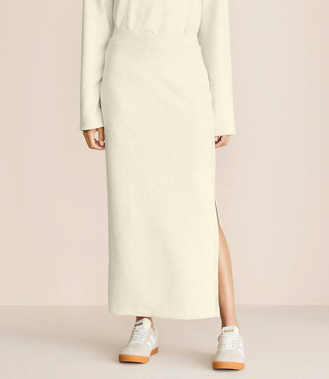 Lou & Grey Heathered Scubasoft Column Maxi Skirt