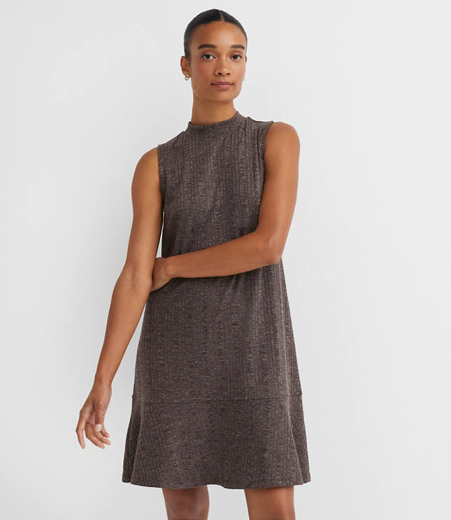 Mock Neck Flounce Mini Dress