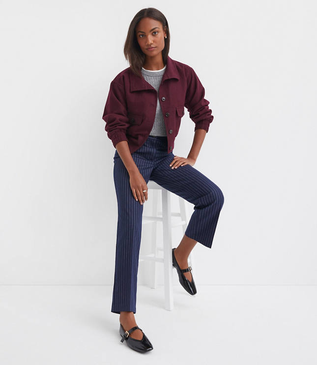 Petite Parker Straight Pants Pinstripe