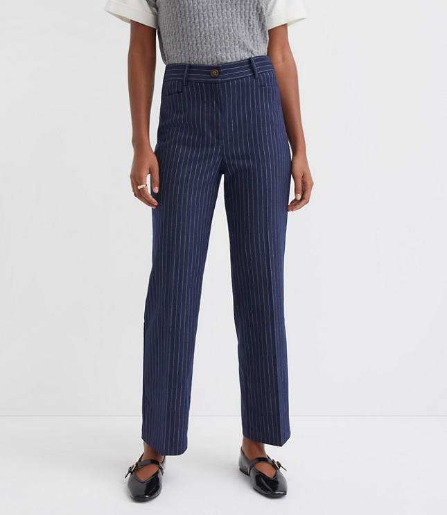 Petite Curvy Parker Straight Pants Pinstripe