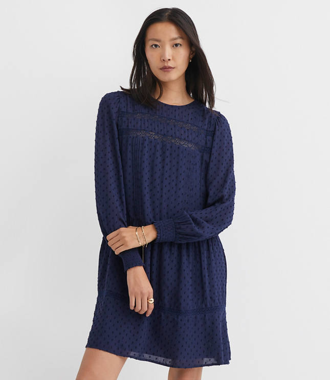 Lace Clip Flounce Mini Dress