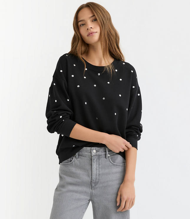Petite Studded Sweatshirt