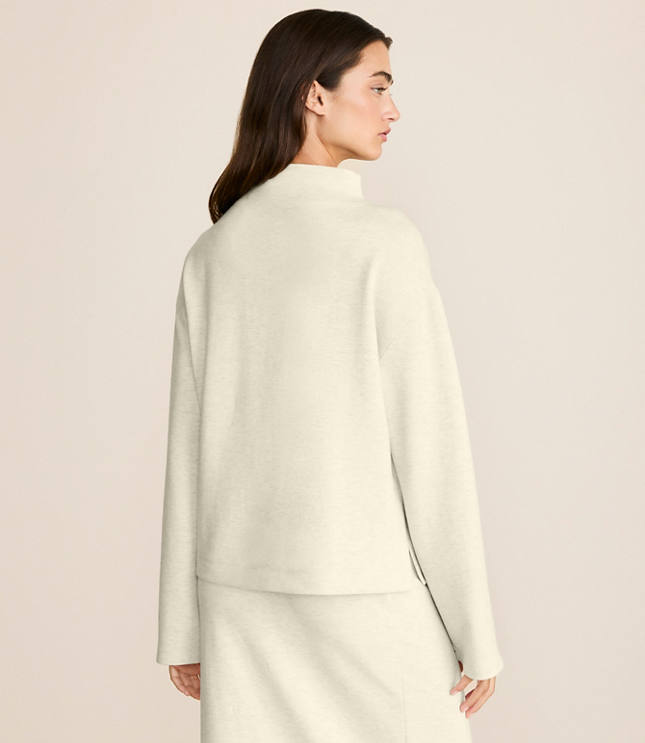 Lou & Grey Heathered Scubasoft Mock Neck Top