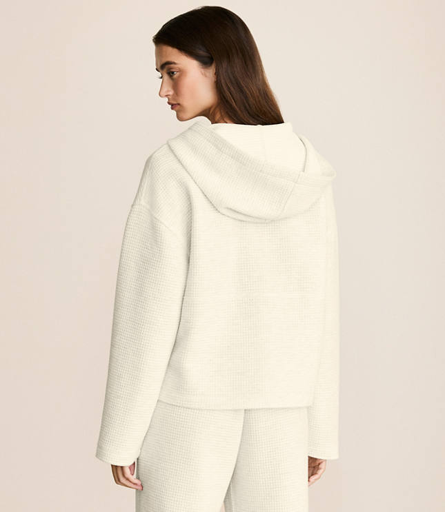 Lou & Grey Heathered Wafflestitch Snap Hoodie