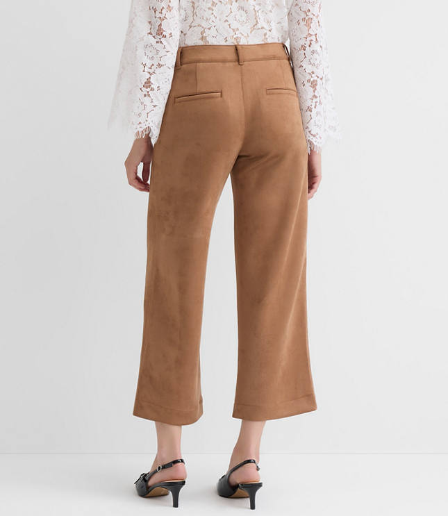 Palmer Wide Leg Pants in Faux Suede
