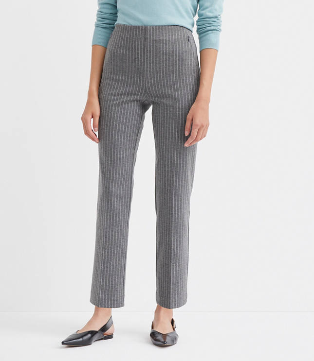 Petite Zip Pocket Straight Pants in Stripe