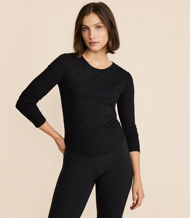 Lou & Grey Ribbed Shirttail Tee