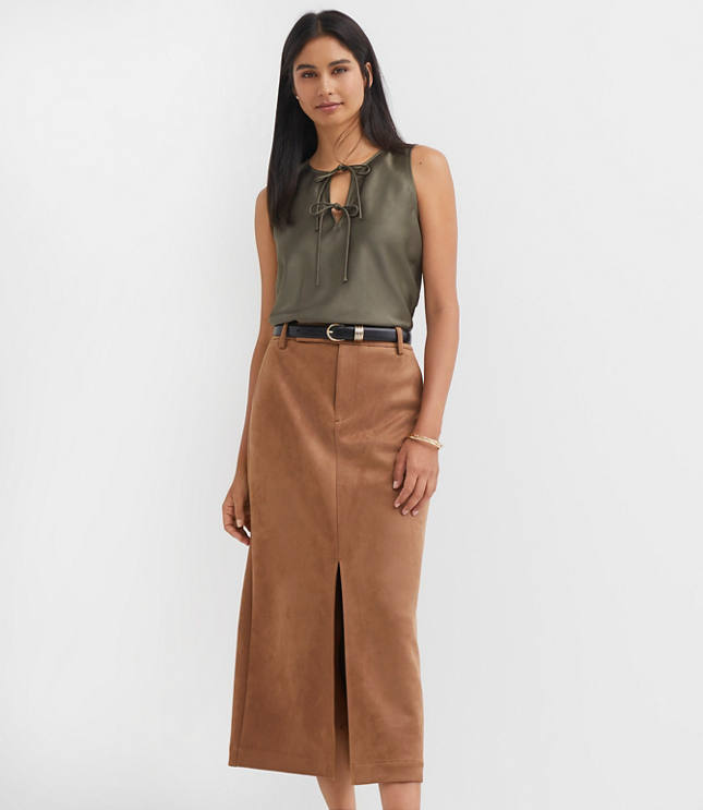 Tweed Skirt Knee Length | Loft