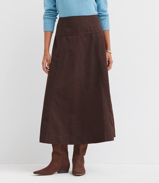 Petite Seamed Midi Skirt