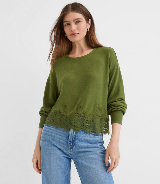 Floral Lace Hem Top
