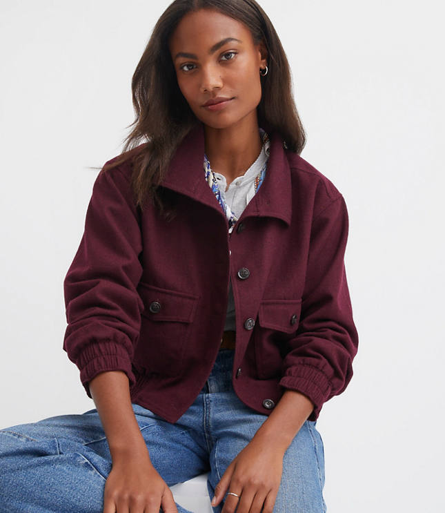 Wool Blend Bomber Jacket