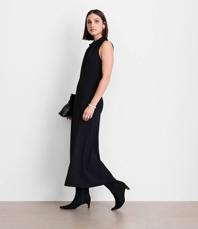 LOFT Versa Crepe Drape Bias Maxi Dress