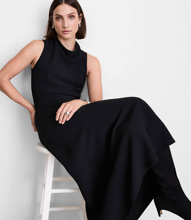 LOFT Versa Crepe Drape Bias Maxi Dress