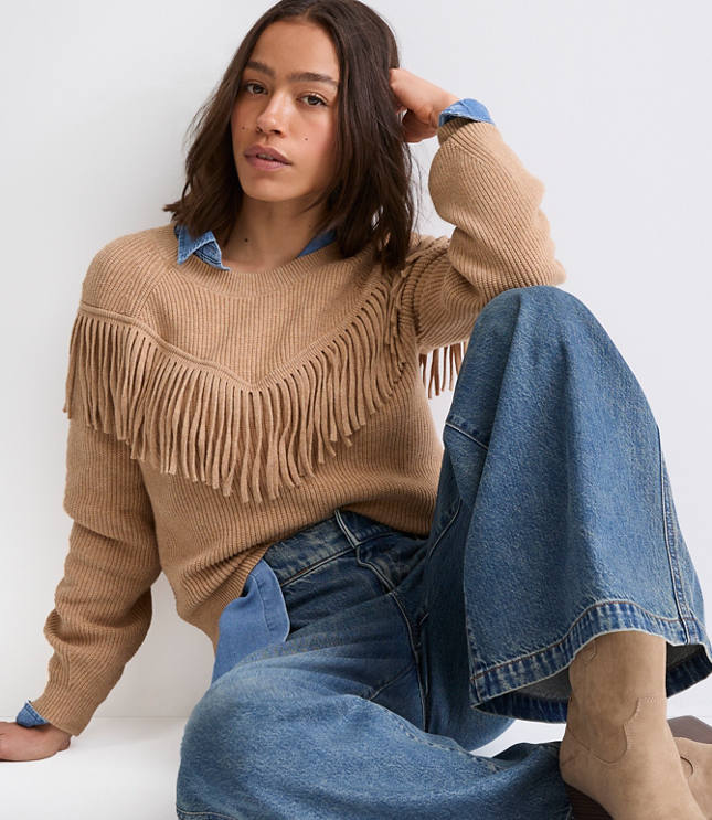 Petite Fringe Sweater