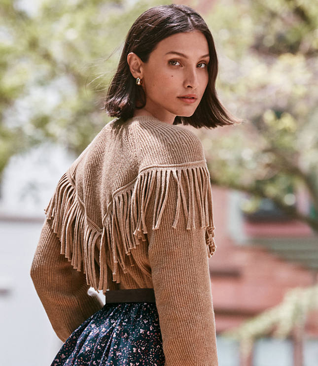 Petite Fringe Sweater