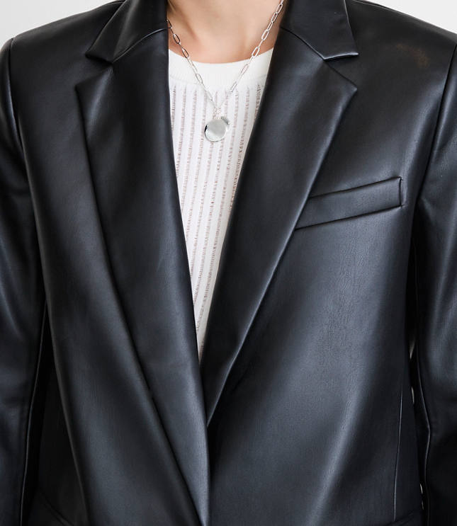 LOFT Versa Faux Leather Relaxed Blazer