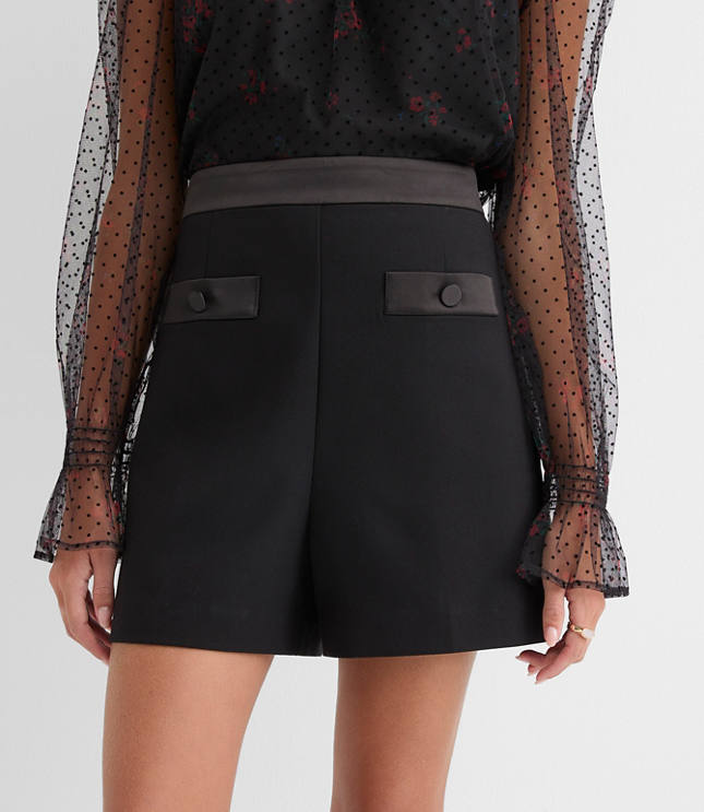 Satin Trim Tuxedo Shorts