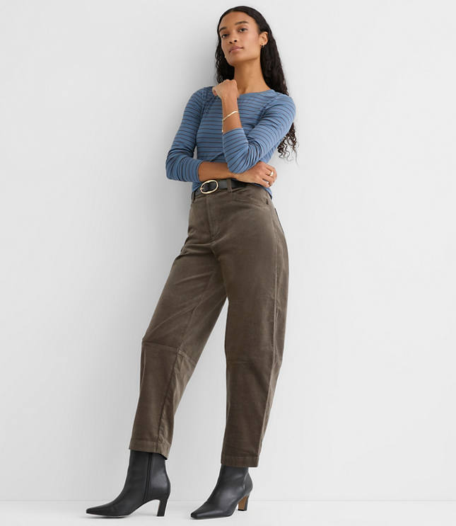 Striped Micro Modal Crew Neck Long Sleeve Tee