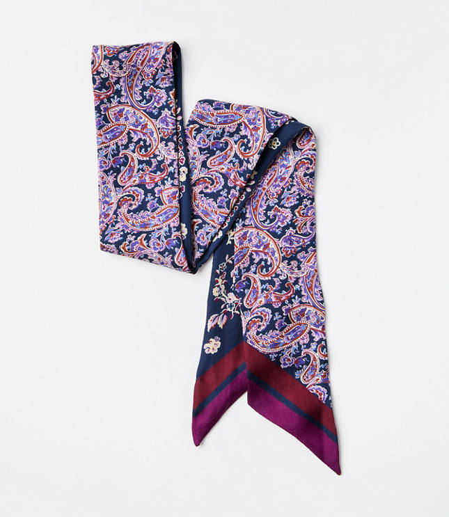 Paisley Reversible Silk Skinny Scarf