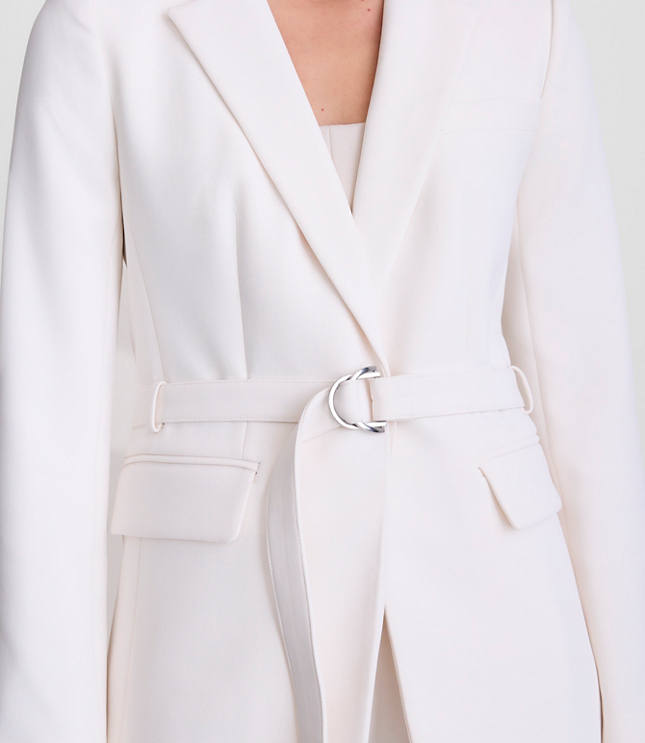 LOFT Versa Crepe Drape Belted Blazer