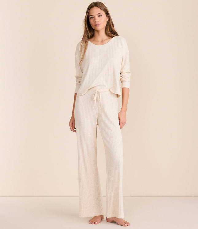 Lou & Grey Heathered Cozy Ribbed Pajama Set