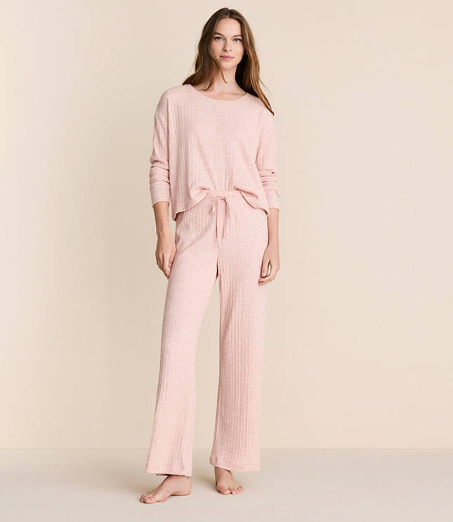 Lou & Grey Heathered Cozy Ribbed Pajama Set