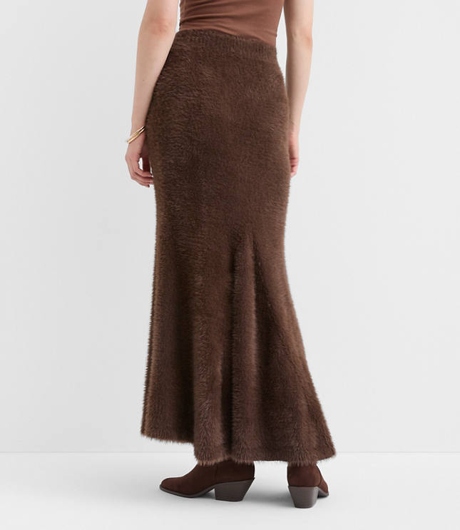 Fuzzy Godet Maxi Skirt