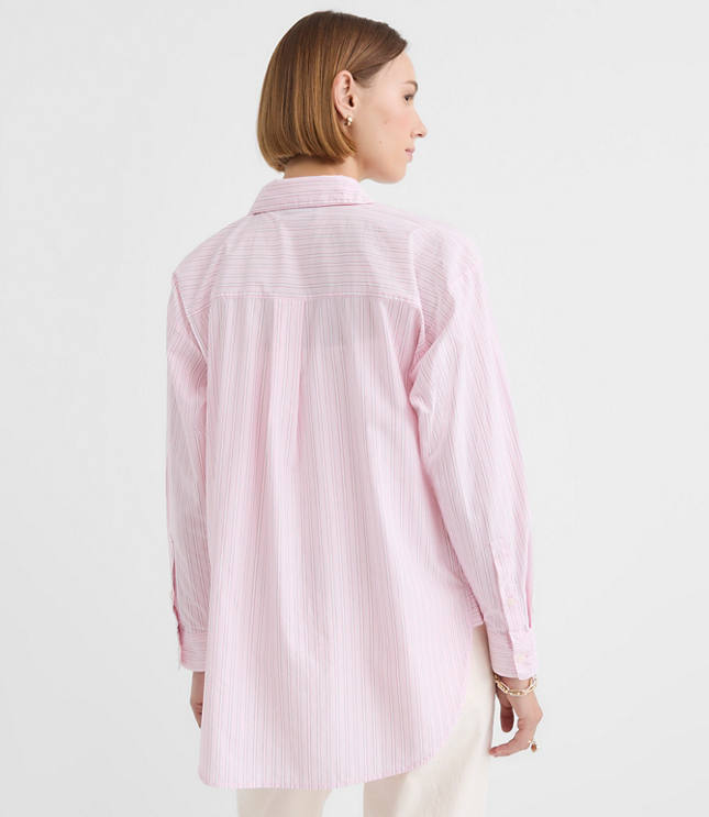Striped Poplin Everyday Oversized Pocket Shirt