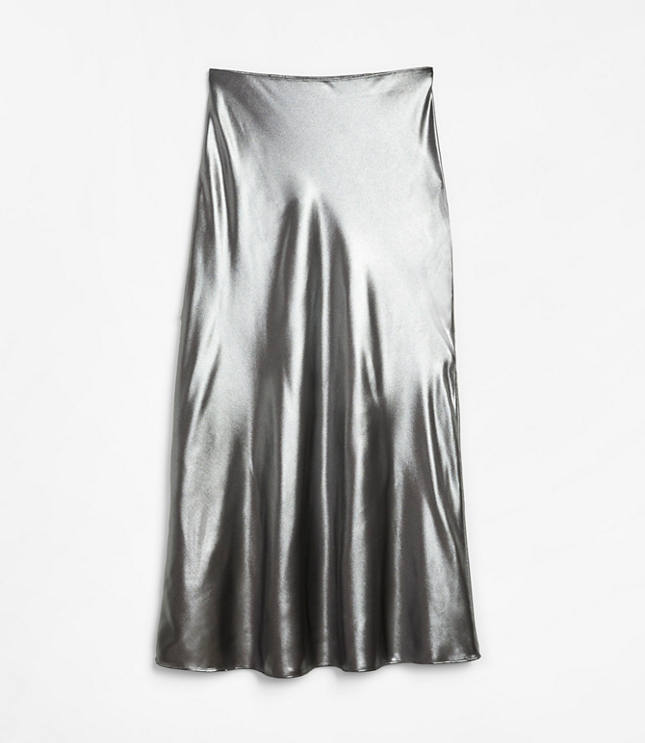 LOFT Versa Shimmer Bias Midi Skirt