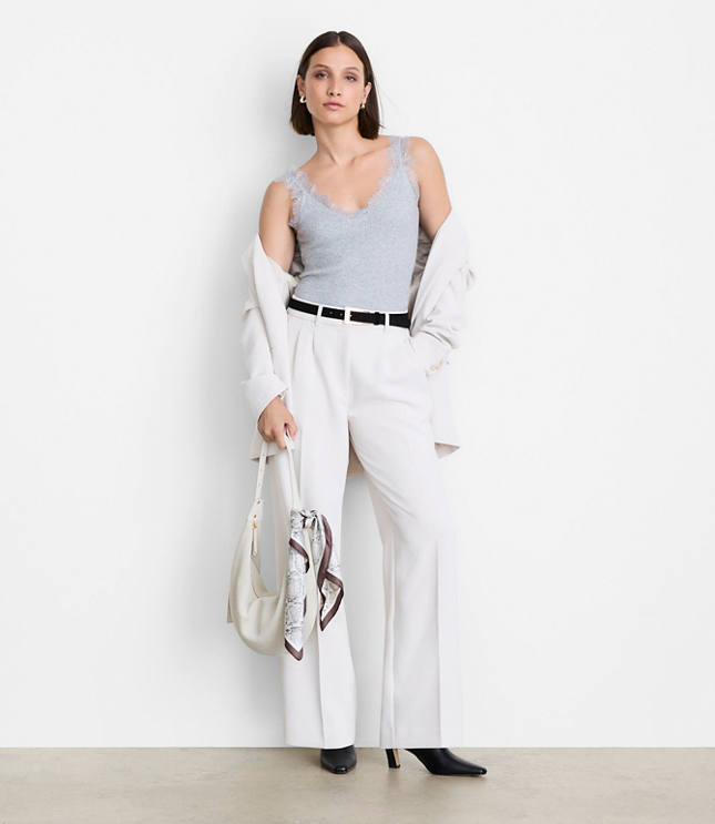 LOFT Versa Lace Trim V-Neck Tank Top