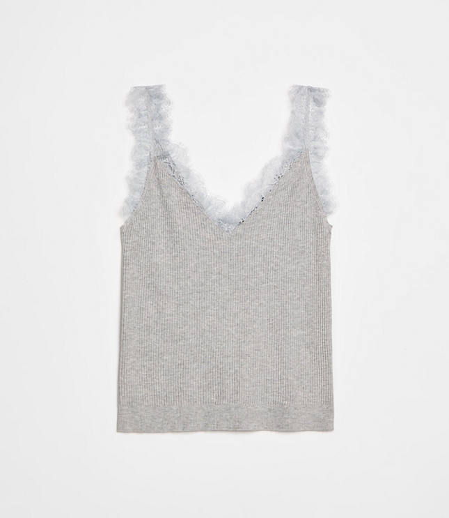 LOFT Versa Lace Trim V-Neck Tank Top