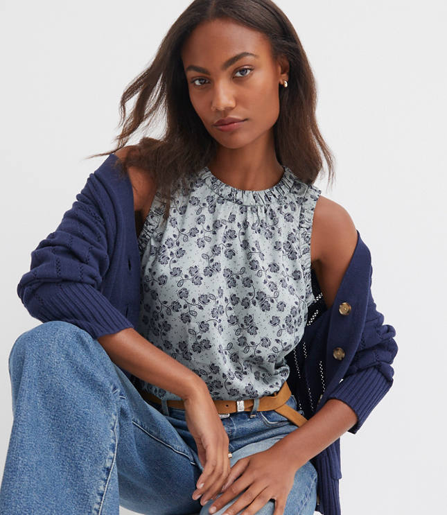 トップス SHELLER 3D flower ruffle tops Sheller 3D flower ruffle tops