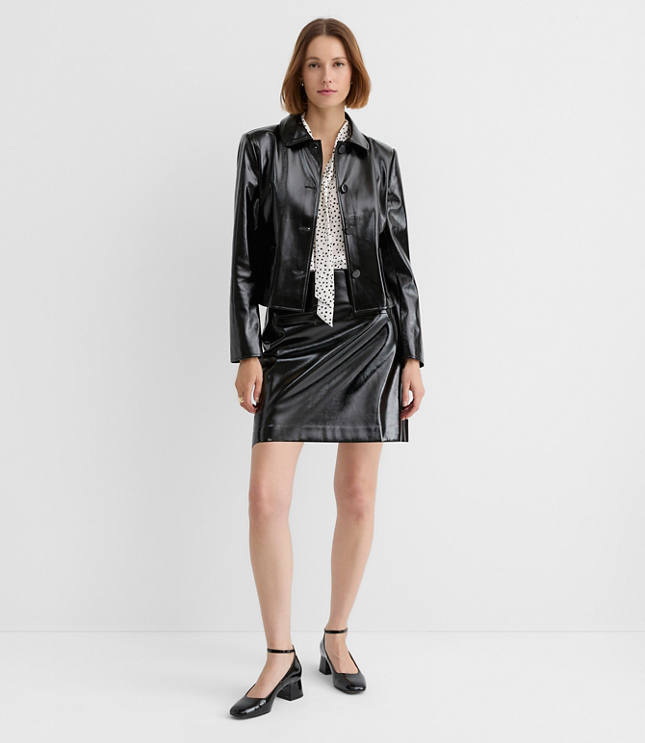 Petite Faux Leather Mini Skirt
