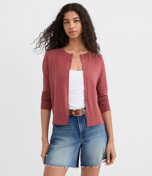 Modern Crew Neck Cardigan carousel Product Image 1