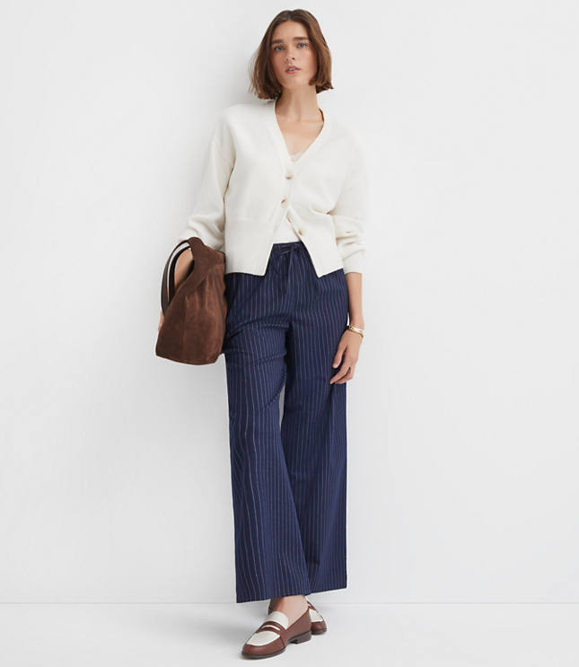 Petite Ribtrim Blouson V-Neck Cardigan