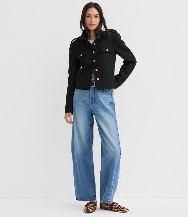Petite Braided Trim Cadet Jacket