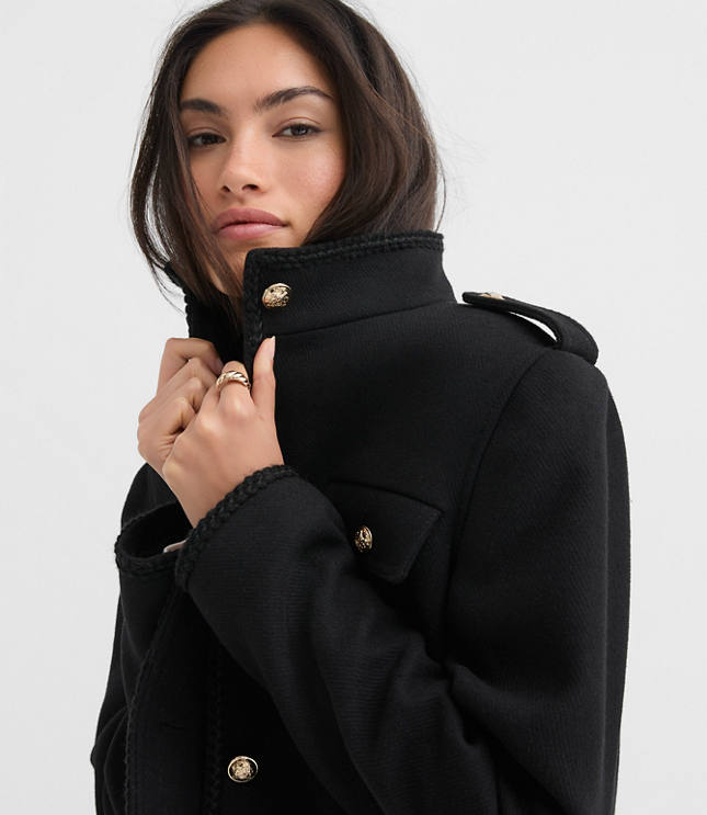 Petite Braided Trim Cadet Jacket
