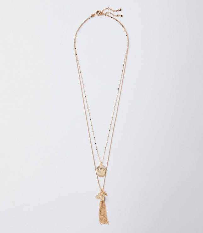 Cluster Tassel Pendant Necklace Set