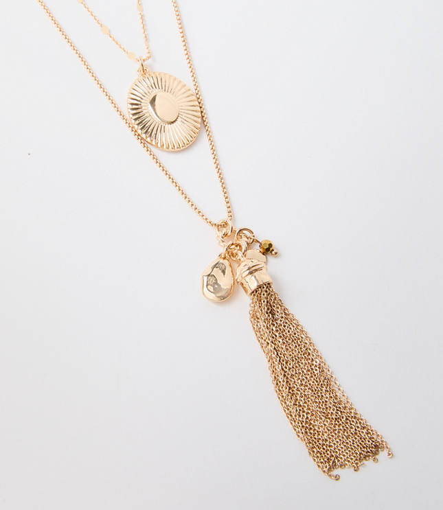 Cluster Tassel Pendant Necklace Set