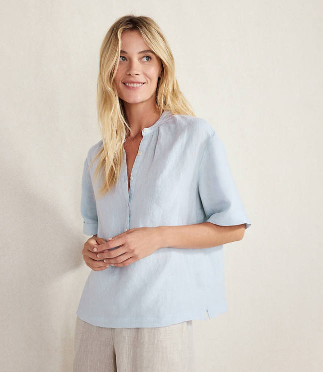 Haven Well Within Linen Cuff Sleeve Top