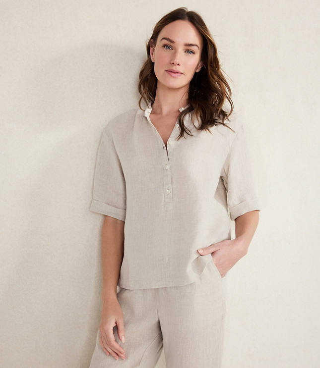 Haven Well Within Linen Cuff Sleeve Top