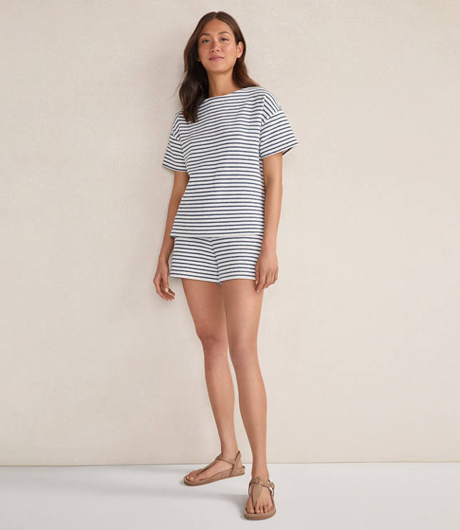 Haven Well Within Cotton Blend Textured Stripe Shorts