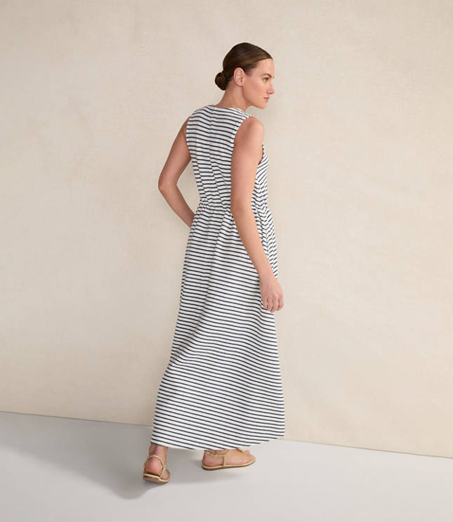 Haven Well Within Cotton Blend Textured Stripe Midi Dress