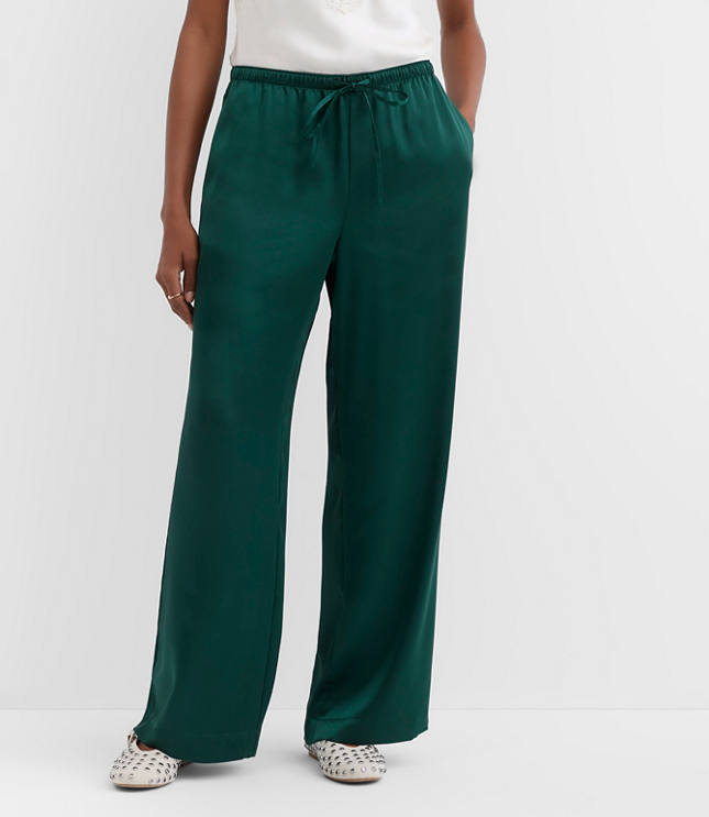 Petite Sawyer Pull On Pants in Satin
