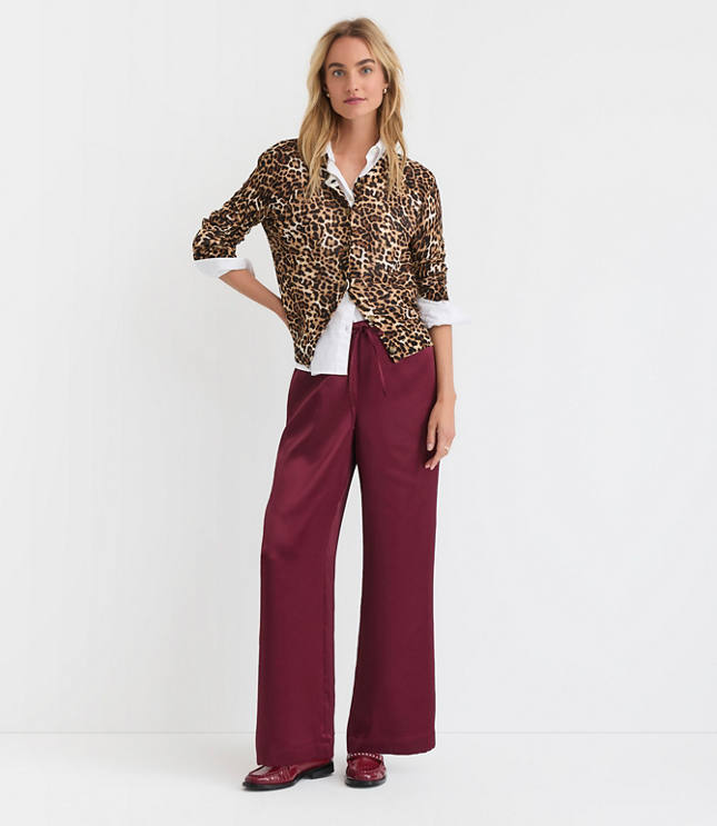 Petite Sawyer Pull On Pants in Satin